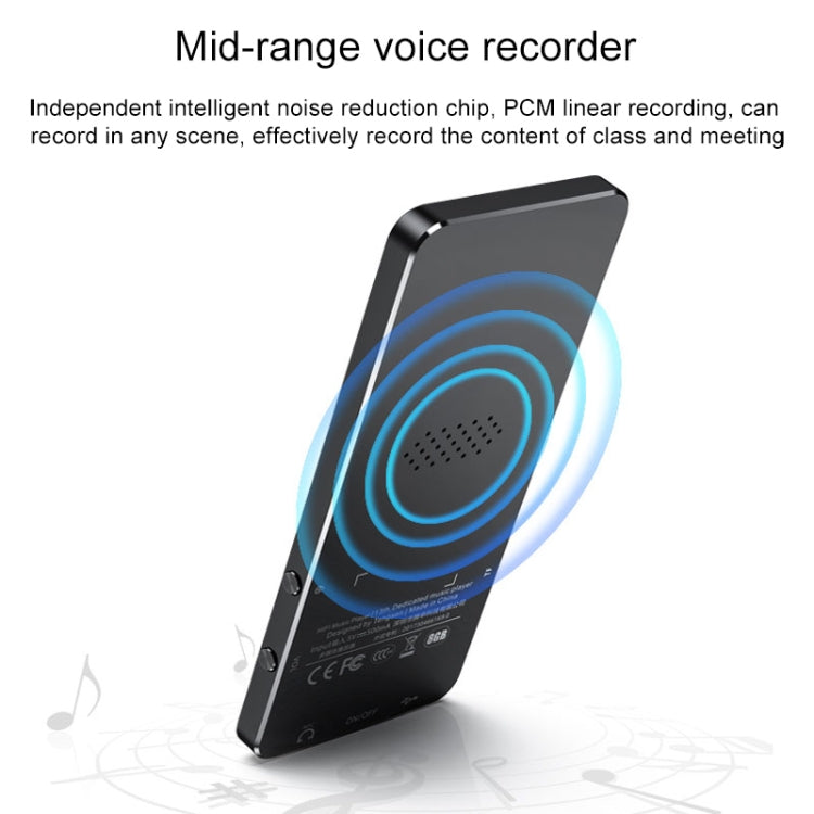 1.8 inch Touch Screen Metal Bluetooth MP3 MP4 Hifi Sound Music Player, Rose Gold, Black