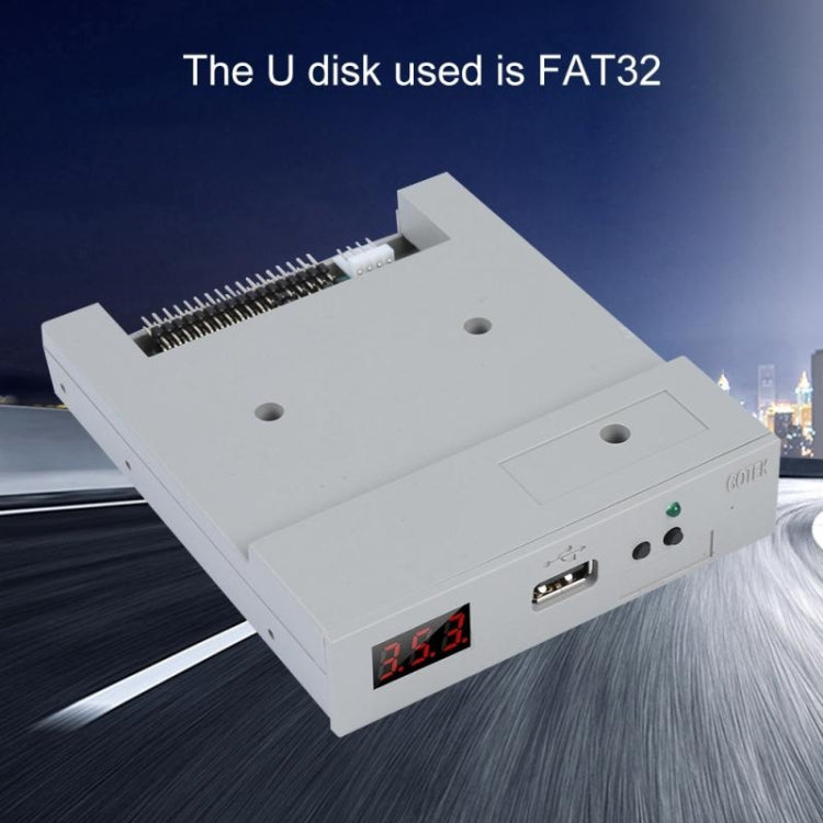 SFR1M44-U100 3.5inch 1.44MB USB SSD Floppy Drive Emulator Plug and Play, SFR1M44-U100K(Gray)