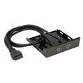 5.25 inch 2 Ports USB3.0 Floppy Bay Front Panel  HUB Spilitter with Power Adapter, 2 Ports USB