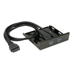5.25 inch 2 Ports USB3.0 Floppy Bay Front Panel  HUB Spilitter with Power Adapter, 2 Ports USB