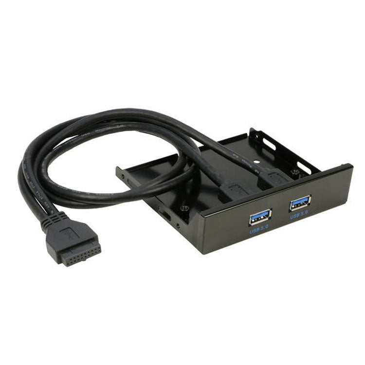5.25 inch 2 Ports USB3.0 Floppy Bay Front Panel  HUB Spilitter with Power Adapter, 2 Ports USB