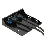 5.25 inch 2 Ports USB3.0 Floppy Bay Front Panel  HUB Spilitter with Power Adapter, 2 Ports USB