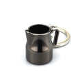 Creative Coffee Appliance Keychain Metal 3D Mini Coffee Pot Pendant, Powder Hammer Nickel, Powder Hammer Black, Coffee Pot Black, Coffee Colander Nickel