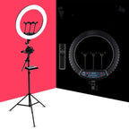HQ-21N 21 inch 52.5cm LED Ring Vlogging Photography Video Lights Kits with Remote Control & Phone Clamp & 2.1m Tripod Mount, EU Plug, 21 inch