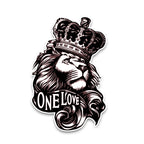 5 PCS YJZT One Love Lion Crown PVC Animal Car Sticker, 10x15.3CM, Lion Crown