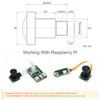 Waveshare WS1603212 For Raspberry Pi M12 High Resolution Lens, 12MP, 160° FOV, 3.2mm Focal Length, 23967, 23967