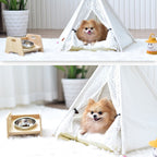 Removable and Washable Canvas Fabric Pet Nest Pet Tent, 40x40x50 cm Spiked Lace (without Pad), 50x50x60 cm Spiked Lace (without Pad), 60x60x70cm Spiked Lace (without Pad), 40x40x50 cm Spiked Lace (with Pad), 50x50x60 cm Spiked Lace (with Pad)          ...
