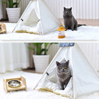 Removable and Washable Canvas Fabric Pet Nest Pet Tent, 40x40x50 cm Spiked Lace (without Pad), 50x50x60 cm Spiked Lace (without Pad), 60x60x70cm Spiked Lace (without Pad), 40x40x50 cm Spiked Lace (with Pad), 50x50x60 cm Spiked Lace (with Pad)          ...