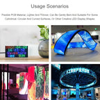 Waveshare Flexible RGB Full-color LED Matrix Panel, 2.5mm Pitch, 96x48 Pixels, Adjustable Brightness Bendable PCB, 23709