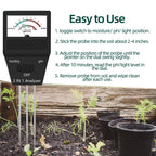 2 in 1 Soil PH Meter Fertility Tester Instrument Gardening Tools with 3 Probes, 2 in 1