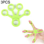 Finger Trainer Silicone Finger Tensioner Five Finger Tension Ring, 3 PCS Finger Trainer (Light Green (6.6LB)), 3 PCS Finger Trainer (Medium Green (8.8LB)), 3 PCS Finger Trainer (Dark Green (11LB))