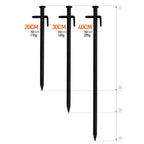 5 PCS Reinforced Long Outdoor Camping Tent Nail Steel Nails, 20cm, 30cm, 40cm