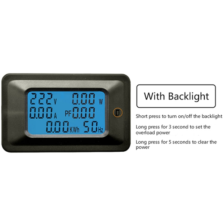 100A Household Multifunctional Watt-hour Meter AC Digital Voltage and Current Meter Power Monitor, 100A