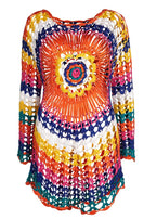 Women Beach Out Of Dresses And Tunic Beachwear By Knits Rainbow Knitting Hollow Overall