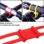 5 PCS Silicon Strap Mountain Road Bike Torch Phone Flashlight  Elastic Bandage Bicycle Light Mount Holder