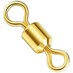 100 PCS Fishing Tackle Supplies Zimu Swivel Gold-plated Swivel Fishing Accessories, Length 1.1cm, Length 1.0cm, Length 0.9cm, Length 0.8cm