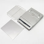 Portable Stainless Steel Folding Barbecue Stove Charcoal Barbecue Grill Outdoor Camping Wood Stove, 21x21x27cm