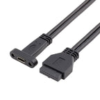 50CM USB3.0 20P To USB Type-C Mother Chassis PCI Bit Baffle Wire