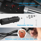TR12 100W Car Cigarette Lighter One Drag Three With Switch Voltage Display 4USB Car Cigarette Lighteri, TR12 (Black), TR12