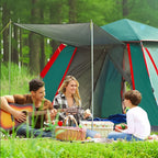 Outdoor 3-4 People Beach Thickening Rainproof Automatic Speed Open Four-sided Camping Tent, Automatic Vinyl, Upgraded Large Vinyl
