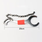 2 PCS Three-in-one Bicycle Integrated Bottom Shaft Flywheel Fixed Wrench Tail Hook Tool