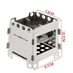 Camping Wood Stove Ultralight Folding Pocket Stove Outdoor Backpacking Cooking Wood Burning Stove Aluminum-Titanium, 7.8 x10.7x8.7cm