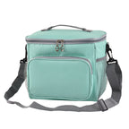 Portable Ice Pack Oxford Cloth Portable Slung Lunch Box Insulated Lunch Bag, Blue, Black, Black Bag Blue Zipper, Black Bag Red Zipper