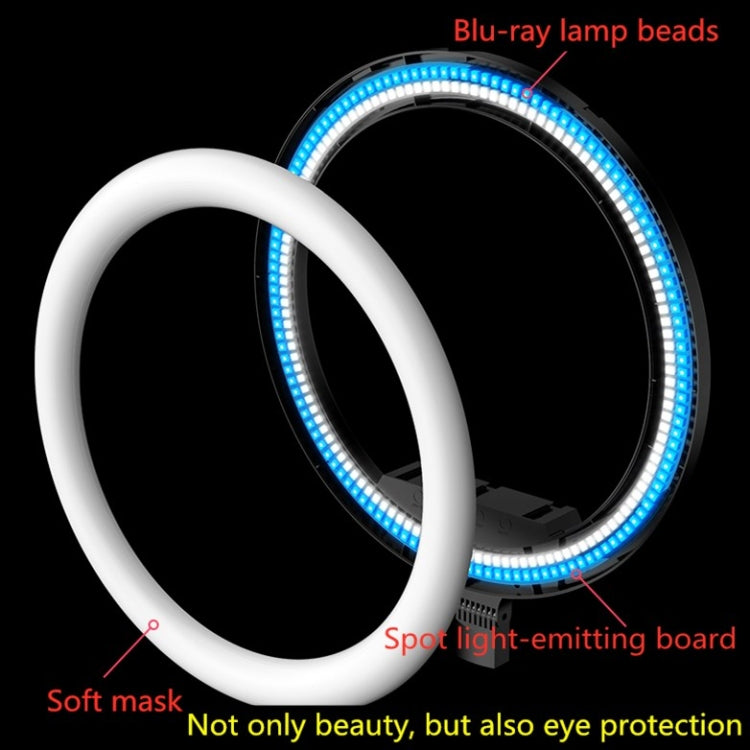 Dimmable Color Temperature LED Ring Fill Light Live Broadcast Set, 14 inch+Phone Clip With 2.1m Tripod Mount, CN Plug, 14 inch+3 Phone Clips With 2.1m Tripod Mount, CN Plug, 14 inch+4 Phone Clips+Microphone Pole With 2.1m Tripod Mount, CN Plug         ...