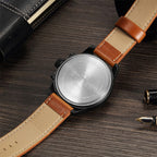 Curren M8225 Army Military Leather Band Men Quartz Watch, Black Red, Black Yellow, Black Grey, Black White, Black Brown