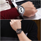 CURREN 8023 Men Stainless Steel Analog Sport Quartz Watch, White case white face, Silver case gold face, Silver case gold ring black face, Black case white face, Black case black face, Black case gold ring white face, Black case gold face              ...