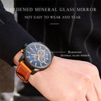 CURREN M8291 Chronograph Watches Casual Leather Watch for Men, White case blue face, White case black face, Black case blue face, Black case black face, Rose case coffee face, Rose case gray face