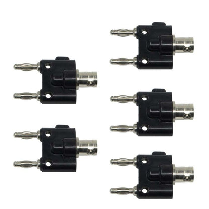 5pcs BNC Female To Dual Banana Plug Adapter Binding Male Connector, BNC Female To Dual Banana Male