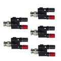 5pcs BNC Male Plug To Two Banana Jack Female Connector RF Adapter, BNC Male to Two Banana Female