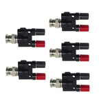 5pcs BNC Male Plug To Two Banana Jack Female Connector RF Adapter, BNC Male to Two Banana Female