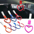JDM Car Static Belt Decorative Warning Hanging Ring Rear Bumper Warning Ring Car Safety Hand Ring, Heart-Shaped Orange, Heart-Shaped Purple, Heart-Shaped White, Heart-Shaped Black, Heart-Shaped Blue, Heart-Shaped Red, Heart-Shaped Pink, Ring-Shape Red ...