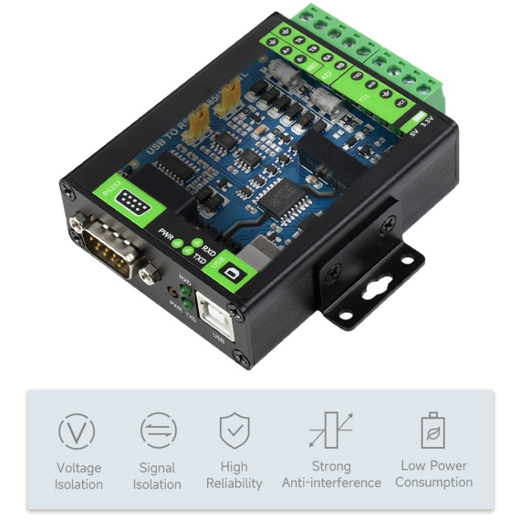 Waveshare FT232RNL USB To RS232/485/422/TTL Interface Industrial Isolation Converter, 23996, 23996