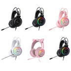 PANTSAN PSH-400 USB Computer Head-Mounted Luminous RGB Wired Headset, 3.5mm Single Plug, 3.5mm Black, 3.5mm Pink, 7.1 USB