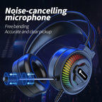 PANTSAN PSH-400 USB Computer Head-Mounted Luminous RGB Wired Headset, 3.5mm Single Plug, 3.5mm Black, 3.5mm Pink, 3.5mm White, 3.5mm Pink+Cat Ear, 7.1 USB