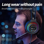 PANTSAN PSH-400 USB Computer Head-Mounted Luminous RGB Wired Headset, 3.5mm Single Plug, 3.5mm Black, 3.5mm Pink, 7.1 USB