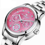 FNGEEN 4006 Ladies Quartz Watch Fashion Luminous Date Display Watch, Gold Blue Surface, Gold Black Surface, Gold Golden Surface, Gold White Surface, White Steel Blue Surface, White Steel Green Surface, White Steel Black Surface, White Steel White Surfa...