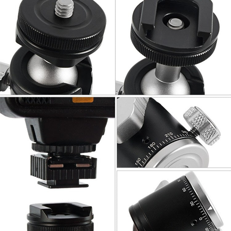 BEXIN K-19 Multifunctional Aluminum Alloy Cold Shoe Ball Head Tripod Mount, K-19