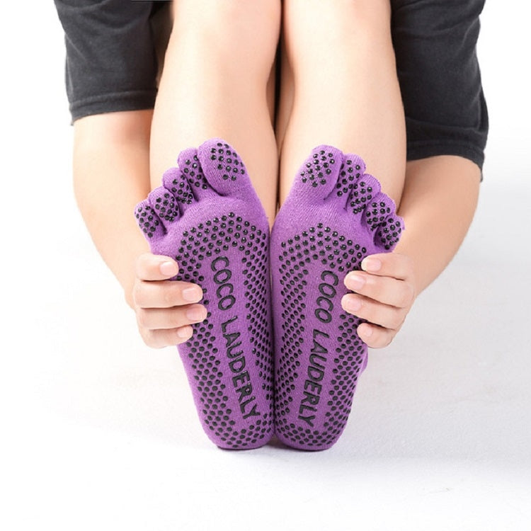 Solid Color Non-slip Sweat-absorbent Yoga Socks Split Toe Socks for Women, Socks Black, Socks Gray, Socks Purple, Socks Watermelon Red