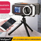 WoSporT LCD Screen Display Chronograph Speed Tester, APP Bluetooth Synchronization Eight Languages Show Speed Measurement