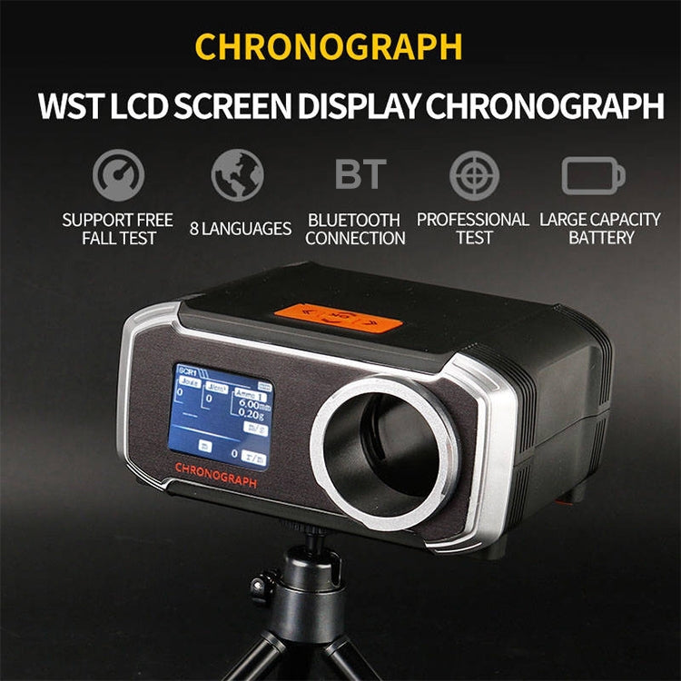 WoSporT LCD Screen Display Chronograph Speed Tester, APP Bluetooth Synchronization Eight Languages Show Speed Measurement