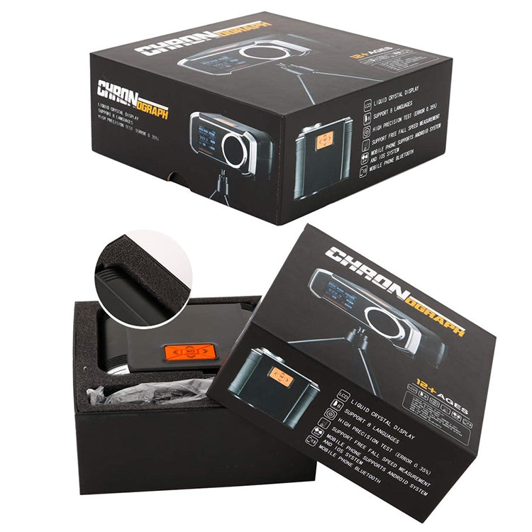 WoSporT LCD Screen Display Chronograph Speed Tester, APP Bluetooth Synchronization Eight Languages Show Speed Measurement