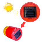 Night Solar Warning Construction Safety Warn Flash Lights Signal Light, Screw (Red), Sleeve (Red), Slim handle (Red), Magnet (Red), Crude (Red)