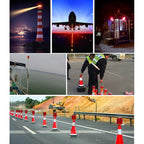 Night Solar Warning Construction Safety Warn Flash Lights Signal Light, Screw (Red), Sleeve (Red), Slim handle (Red), Magnet (Red), Crude (Red)