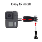 Sports Camera Accessories For GoPro HERO11 Black / HERO9 Black / DJI Osmo Action 3, Center Vertical Bend Arm, Arc Extension Rod, Centered Universal Bend Arm, 1/4 Transfer Head