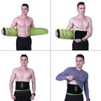 Outdoor Fitness Running Waist Shaping Body Warm Yoga Belt Breathable Sports Waist with Pocket, Yoga Belt (Black)