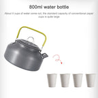0.8L Portable Outdoor Mountaineering Picnic Aluminum Teapot Kettle Coffee Pot, 0.8L